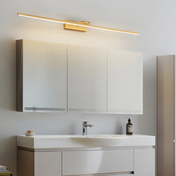 Modern Adjustable Copper LED Bathroom Vanity Light - Rotatable Rod & Linear Acrylic Shade