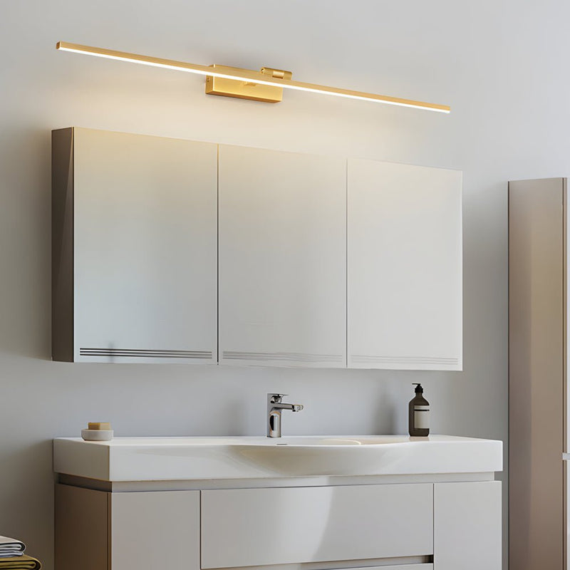 Modern Adjustable Copper LED Bathroom Vanity Light - Rotatable Rod & Linear Acrylic Shade