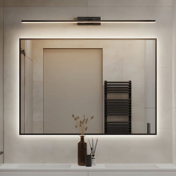 Modern Adjustable Copper LED Bathroom Vanity Light - Rotatable Rod & Linear Acrylic Shade