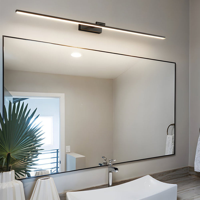 Modern Adjustable Copper LED Bathroom Vanity Light - Rotatable Rod & Linear Acrylic Shade