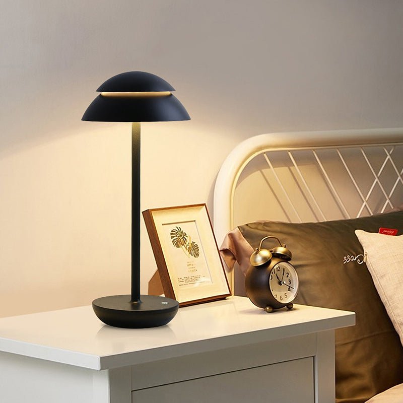 Modern Double Dome LED Accent Table Lamp with Touch On/Off Switch - Stylish Home Lighting