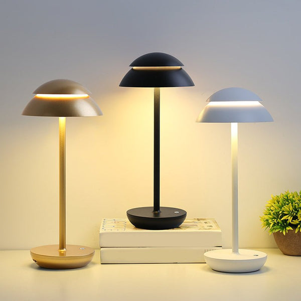 Modern Double Dome LED Accent Table Lamp with Touch On/Off Switch - Stylish Home Lighting