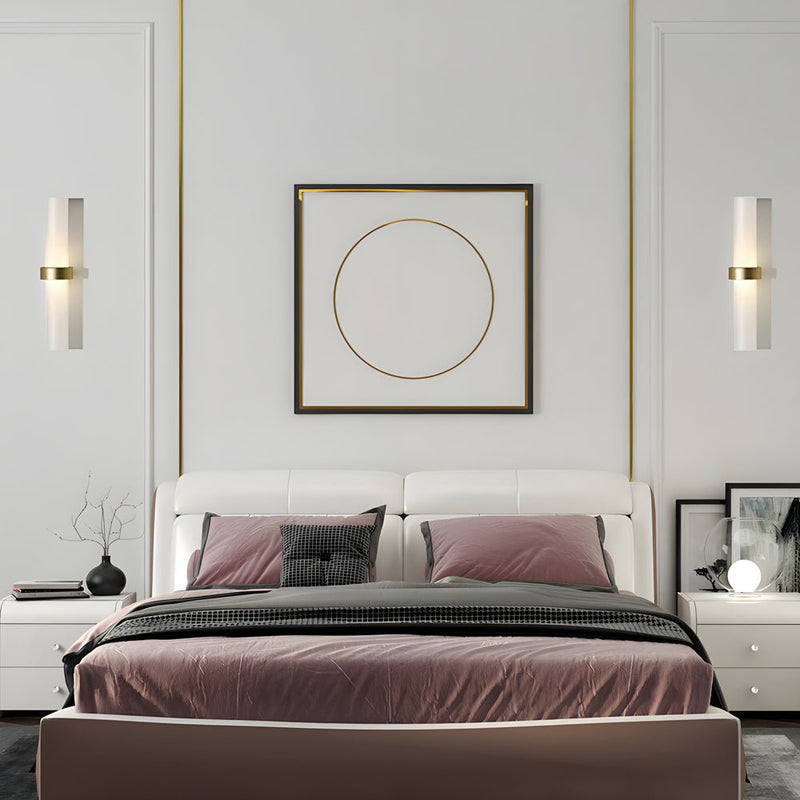 Modern Warm White Frosted Glass Tube 1-Light Wall Sconce - Stylish Lighting for Living Room Decor