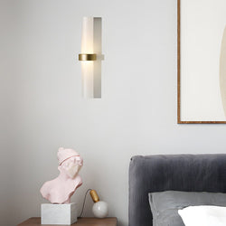 Modern Warm White Frosted Glass Tube 1-Light Wall Sconce - Stylish Lighting for Living Room Decor