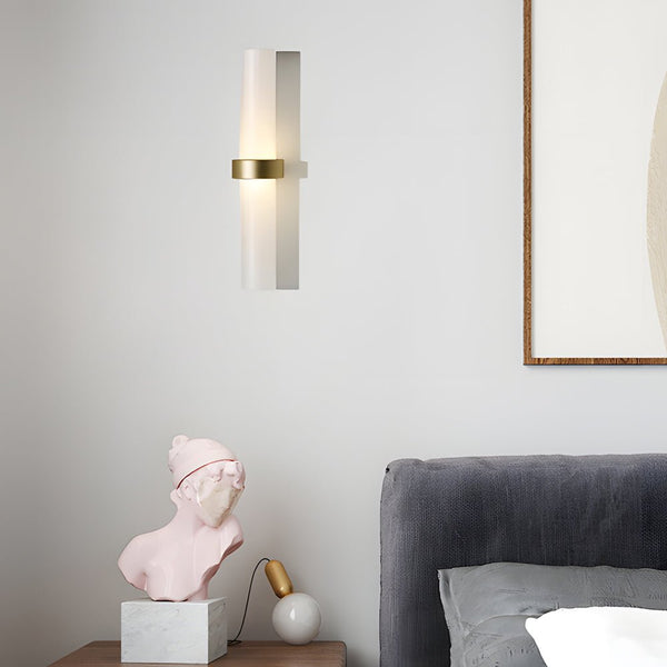 Modern Warm White Frosted Glass Tube 1-Light Wall Sconce - Stylish Lighting for Living Room Decor