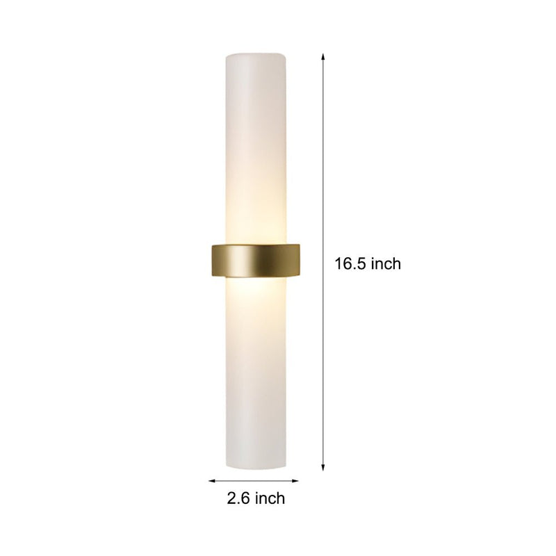 Modern Warm White Frosted Glass Tube 1-Light Wall Sconce - Stylish Lighting for Living Room Decor