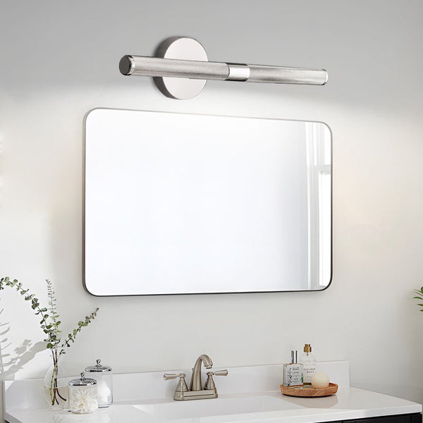 Modern Knurled Texture LED Bathroom Vanity Light Fixture with Adjustable Swiveling Head - Stylish & Functional Lighting Solution