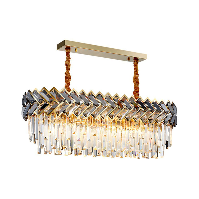 Modern Dimmable LED Crystal Chandelier for Dining Room - Round & Rectangle Options