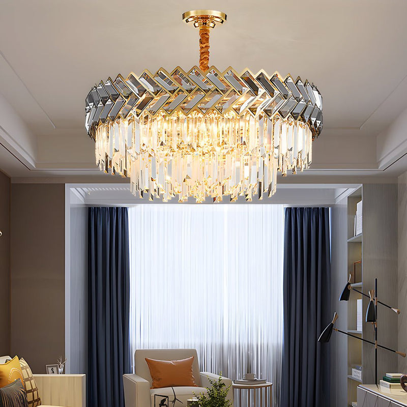 Modern Dimmable LED Crystal Chandelier for Dining Room - Round & Rectangle Options