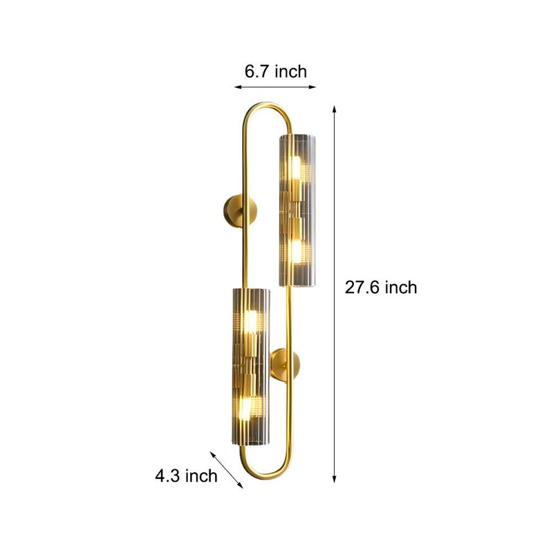 Elegant Modern 4-Light Oval Brass Wall Lamp with Clear Glass Shade - Luxury Home Lighting Fixture