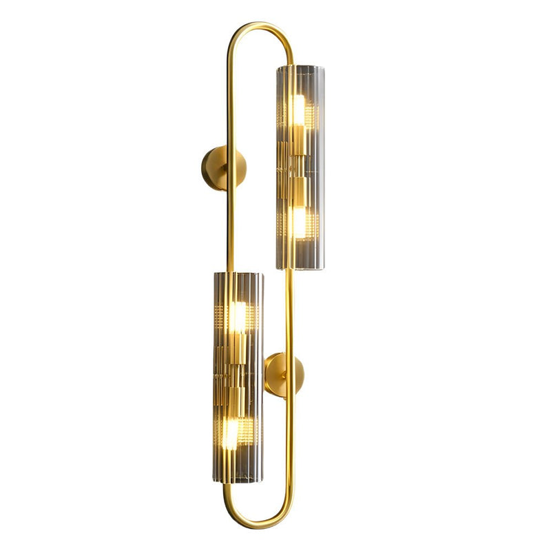 Elegant Modern 4-Light Oval Brass Wall Lamp with Clear Glass Shade - Luxury Home Lighting Fixture