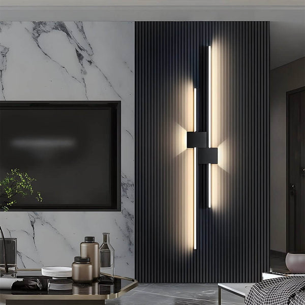 Modern Iron LED Linear Wall Lights - Horizontal & Vertical Mounting Options for Stylish Illumination