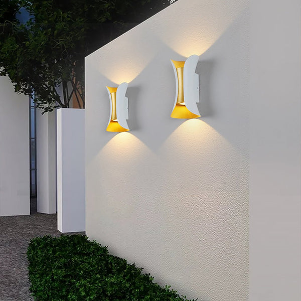 Waterproof Curved LED Up & Down Outdoor Wall Lights - Modern Design for Stylish Illumination