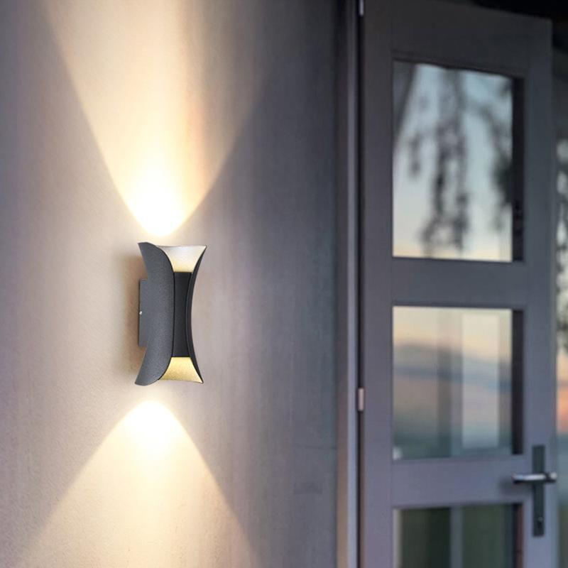 Waterproof Curved LED Up & Down Outdoor Wall Lights - Modern Design for Stylish Illumination