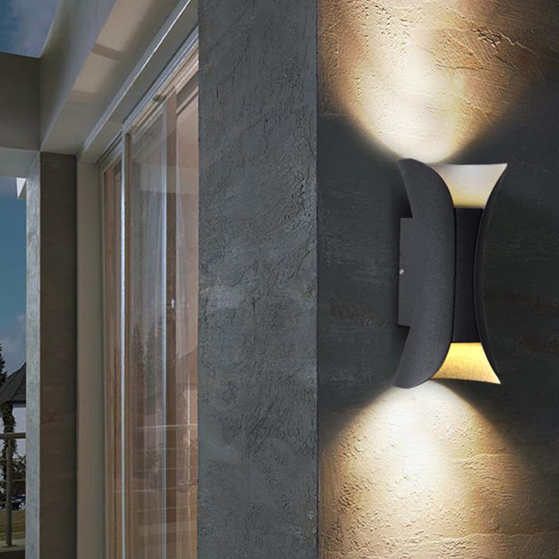 Waterproof Curved LED Up & Down Outdoor Wall Lights - Modern Design for Stylish Illumination