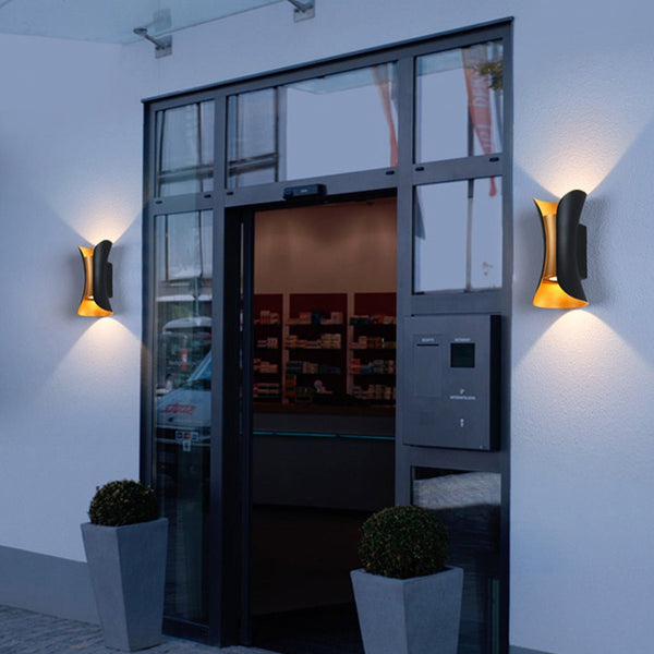 Waterproof Curved LED Up & Down Outdoor Wall Lights - Modern Design for Stylish Illumination