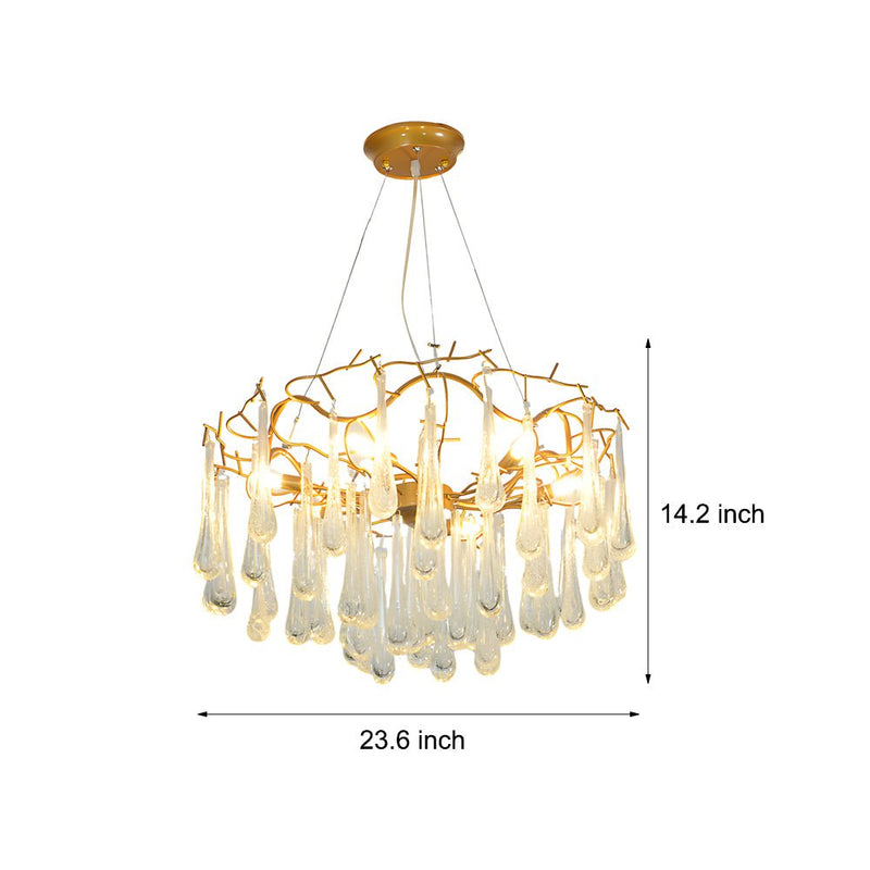 Luxury Modern Tree Branch Chandelier with Crystal Raindrop Accents – Elegant Home Lighting Fixture