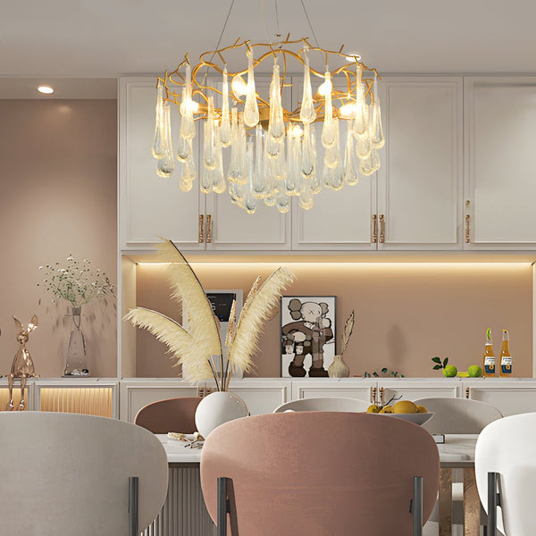Luxury Modern Tree Branch Chandelier with Crystal Raindrop Accents – Elegant Home Lighting Fixture