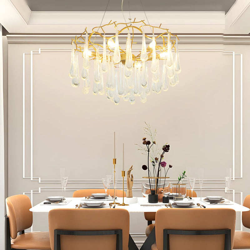 Luxury Modern Tree Branch Chandelier with Crystal Raindrop Accents – Elegant Home Lighting Fixture