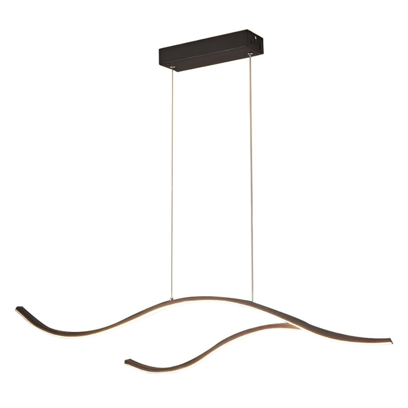 Wave Linear LED Hanging Branch Chandelier - Modern Island Ceiling Light Fixture for Dining Room & Kitchen