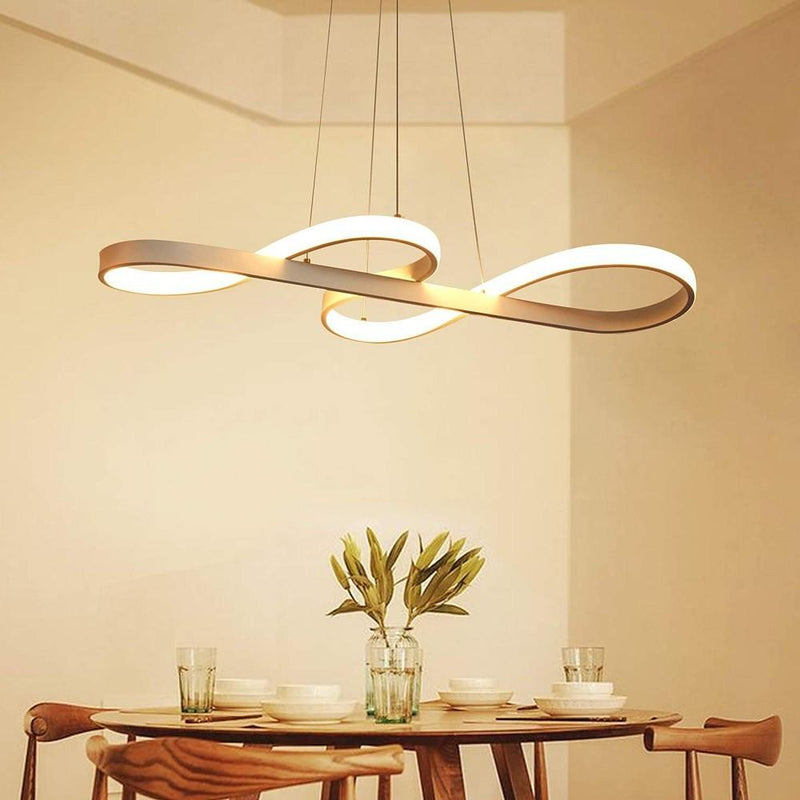 Nordic Geometric Ribbon LED Pendant Light - Modern Linear Ceiling Fixture for Stylish Home Decor