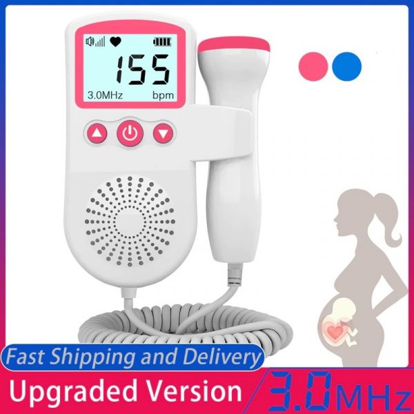 Fetal Doppler Heart Rate Monitor - Home Pregnancy Baby Heartbeat Sound Detector for Expecting Mothers