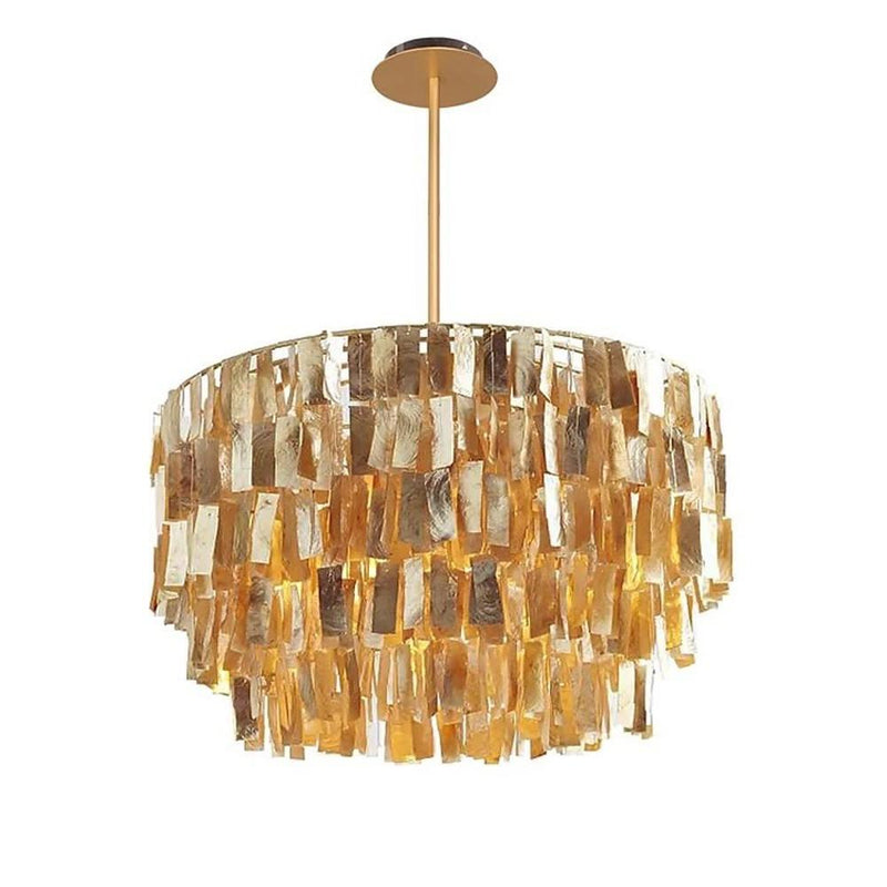 Modern Shell-Shaped Capiz Chandeliers | Contemporary Rustic Lighting for Elegant Home Decor