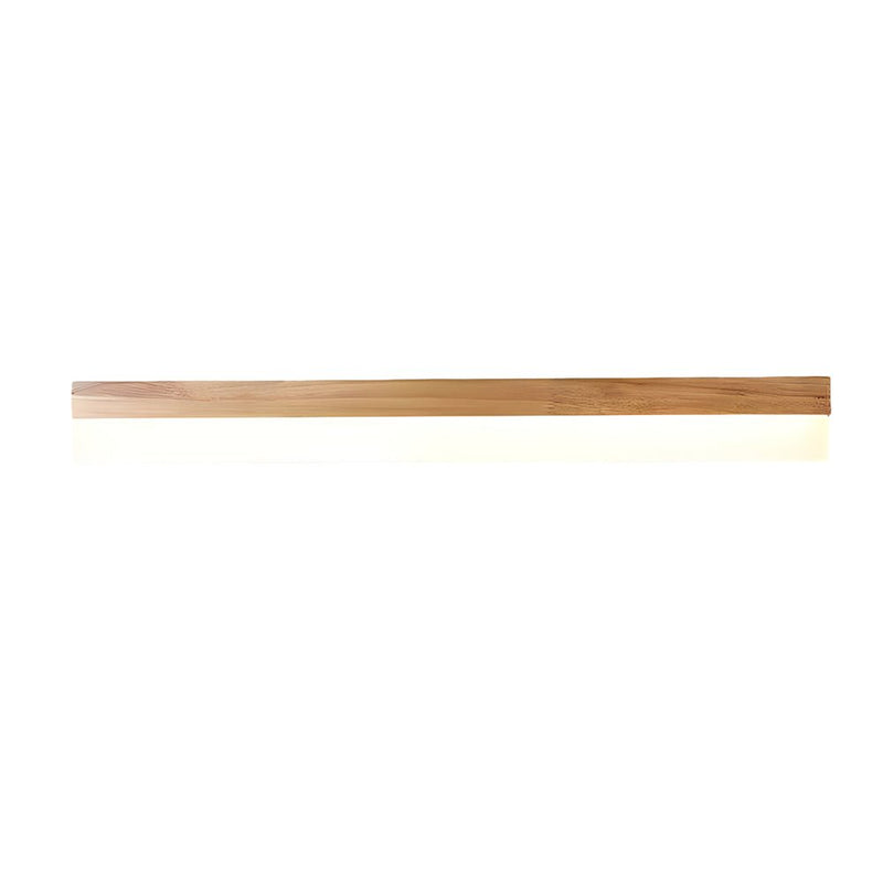 Natural Wooden LED Bathroom Vanity Light Fixture with Plastic Shade - Modern Mirror Lighting for Elegant Home Decor