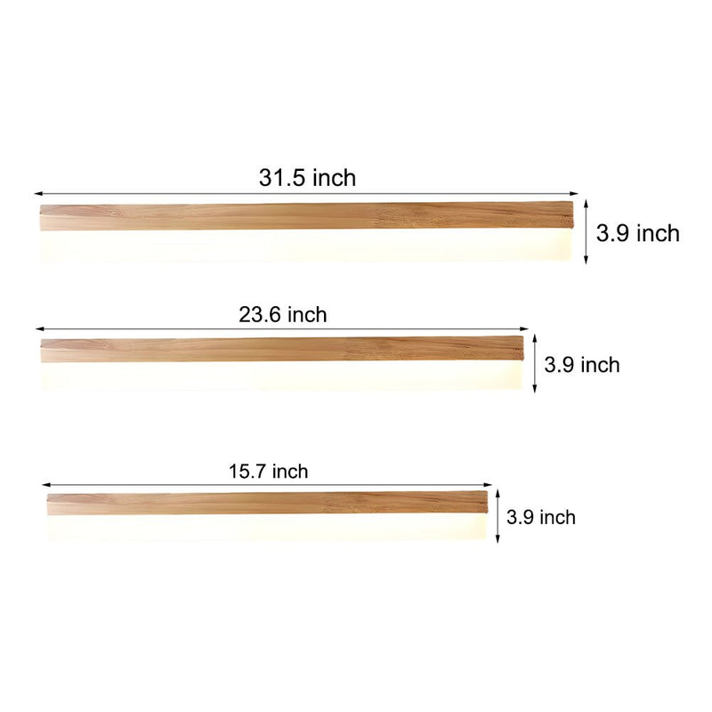 Natural Wooden LED Bathroom Vanity Light Fixture with Plastic Shade - Modern Mirror Lighting for Elegant Home Decor
