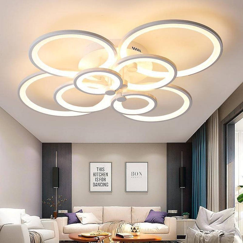 Elegant Semi Flush Mount Ceiling Light - Unique Overlapping Rings Design for Modern Home Decor