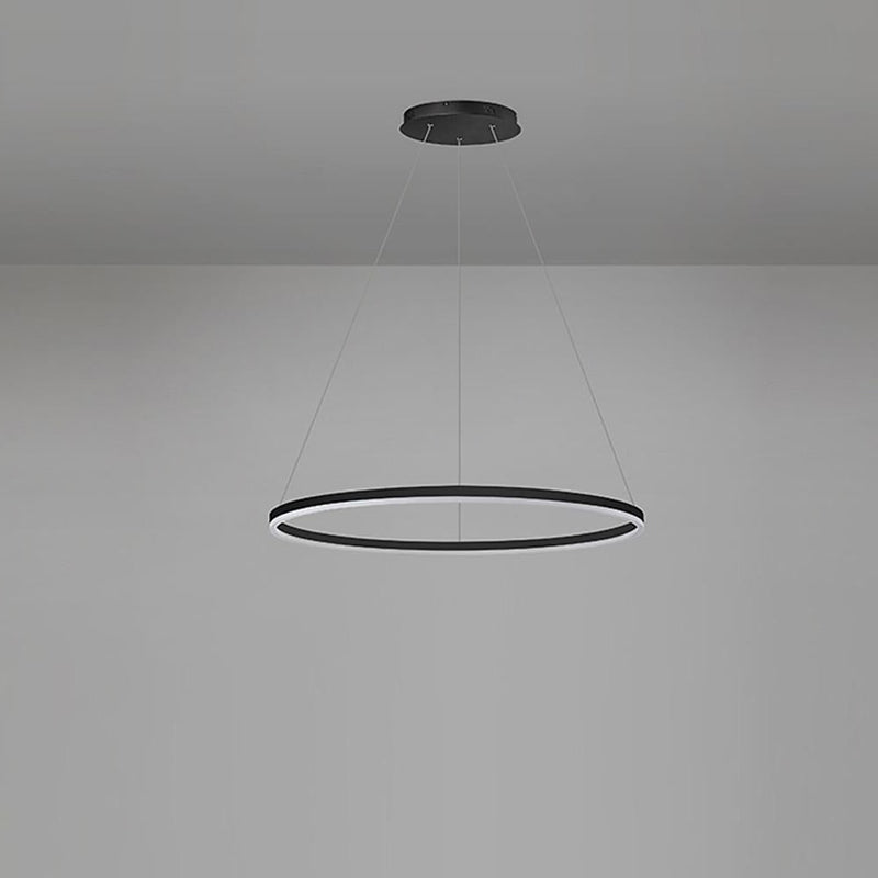 Modern Circle LED Chandelier Pendant Light - Stylish Hanging Lamp for Kitchen Island & Dining Room