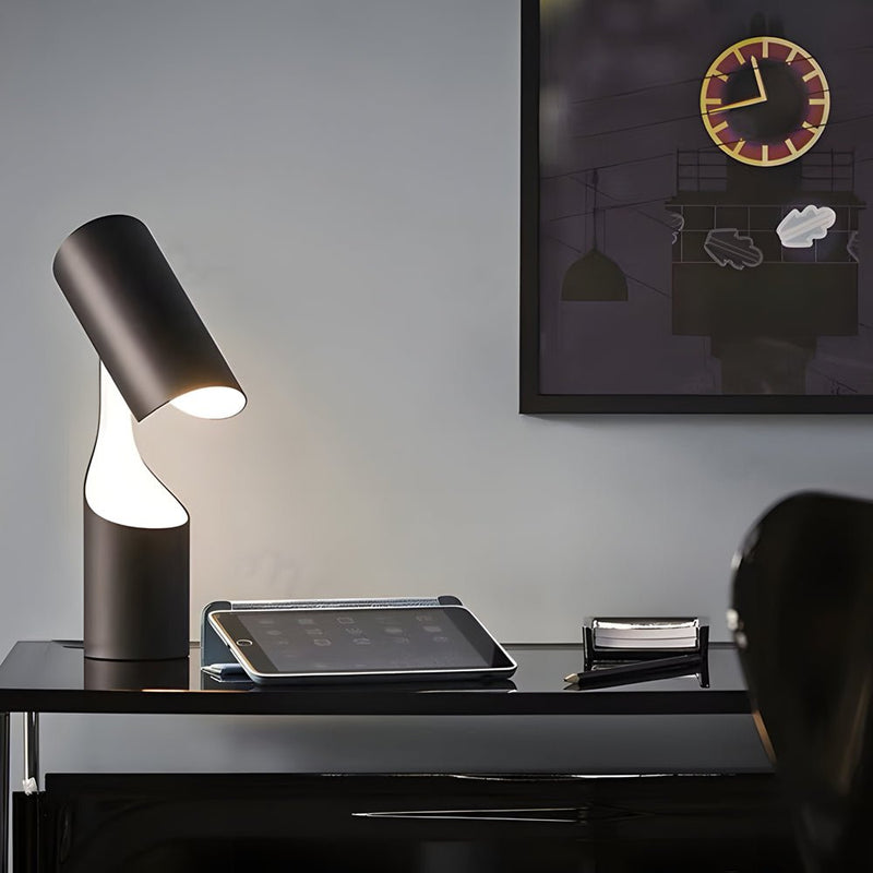 Nordic Black Adjustable LED Desk Lamp - Stylish Cylinder Design for Home Office & Study