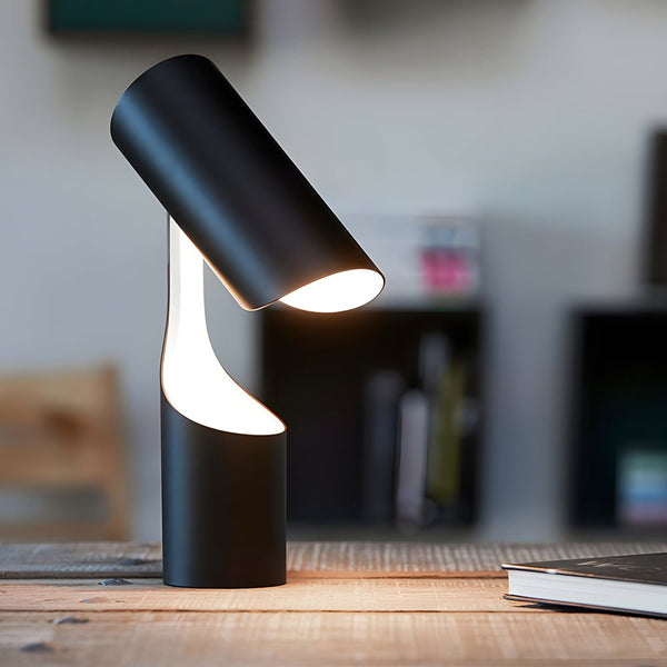 Nordic Black Adjustable LED Desk Lamp - Stylish Cylinder Design for Home Office & Study