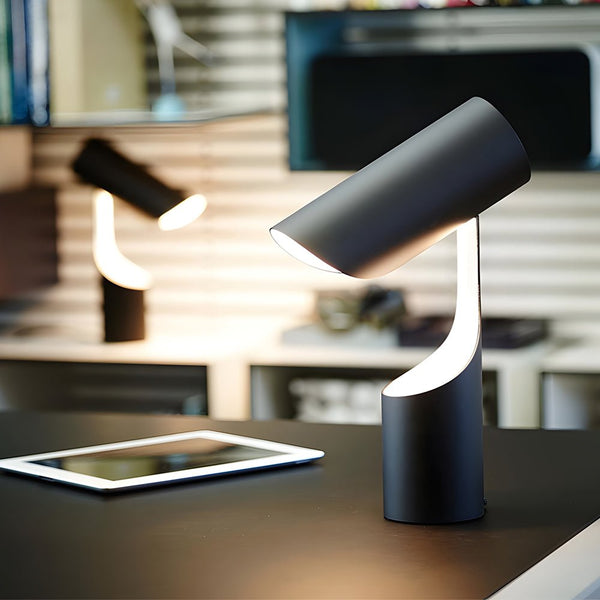 Nordic Black Adjustable LED Desk Lamp - Stylish Cylinder Design for Home Office & Study