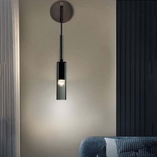 Nordic Copper Finish Wall Sconce with Suspended Cord - Stylish Stairway Lighting Fixture