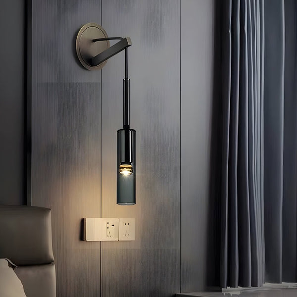 Nordic Copper Finish Wall Sconce with Suspended Cord - Stylish Stairway Lighting Fixture
