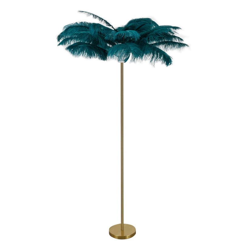 30-Inch Elegant Ostrich Feather Floor Lamp - Statement Decorative Accent Lighting for Home Décor