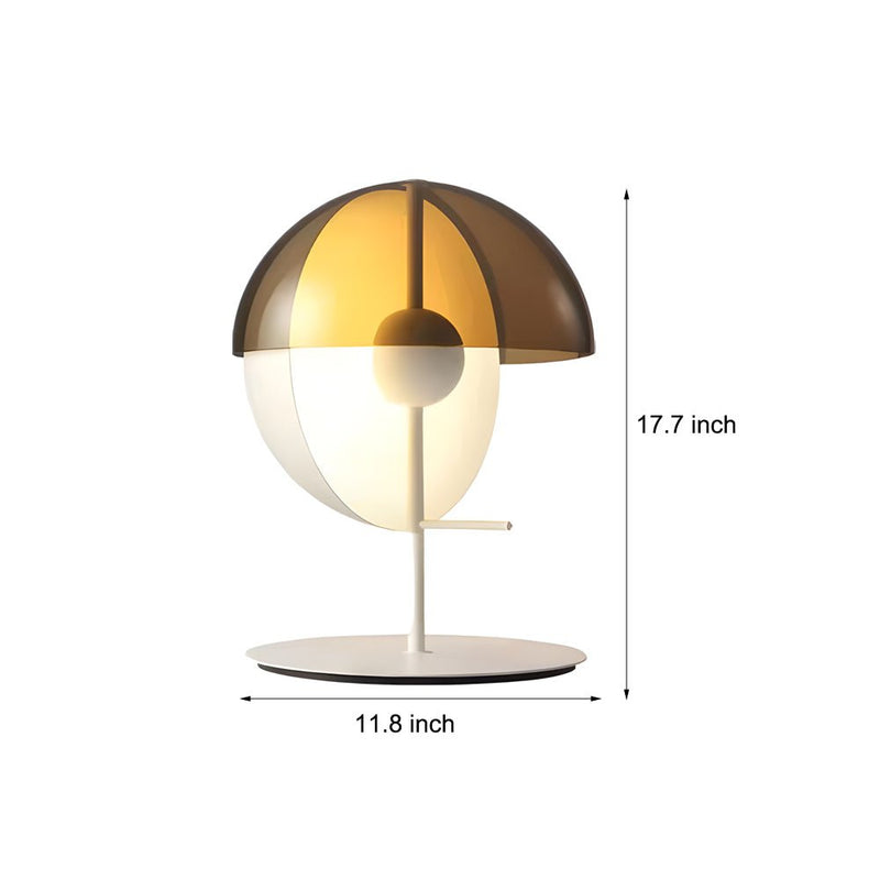 Modern Amber Glass LED Table Lamp - Novelty 2 Half-Spheres Design for Home Decor