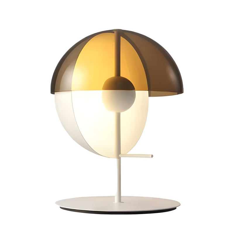 Modern Amber Glass LED Table Lamp - Novelty 2 Half-Spheres Design for Home Decor