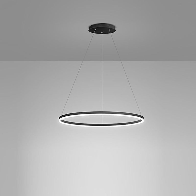 Modern Circle LED Chandelier Pendant Light - Stylish Hanging Lamp for Kitchen Island & Dining Room