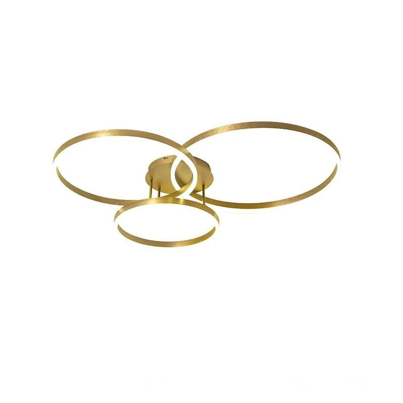 Modern 3-Light Gold Flush Mount Ceiling Light with 3 Circular Design - Stylish Lighting Fixture for Home Decor