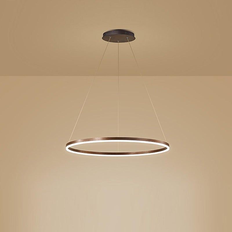 Modern Circle LED Chandelier Pendant Light - Stylish Hanging Lamp for Kitchen Island & Dining Room