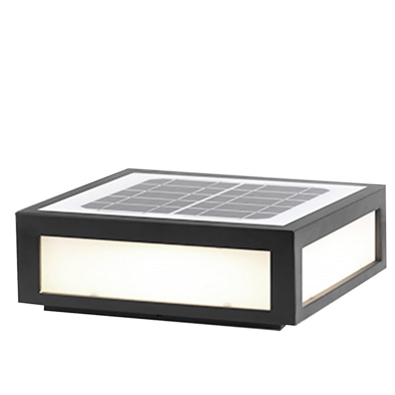 Black Square Cube Outdoor LED Pier Mount Light - Modern Design for Patios & Gardens