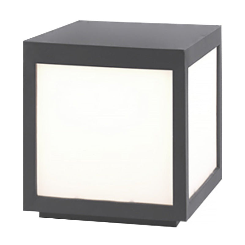 Black Square Cube Outdoor LED Pier Mount Light - Modern Design for Patios & Gardens