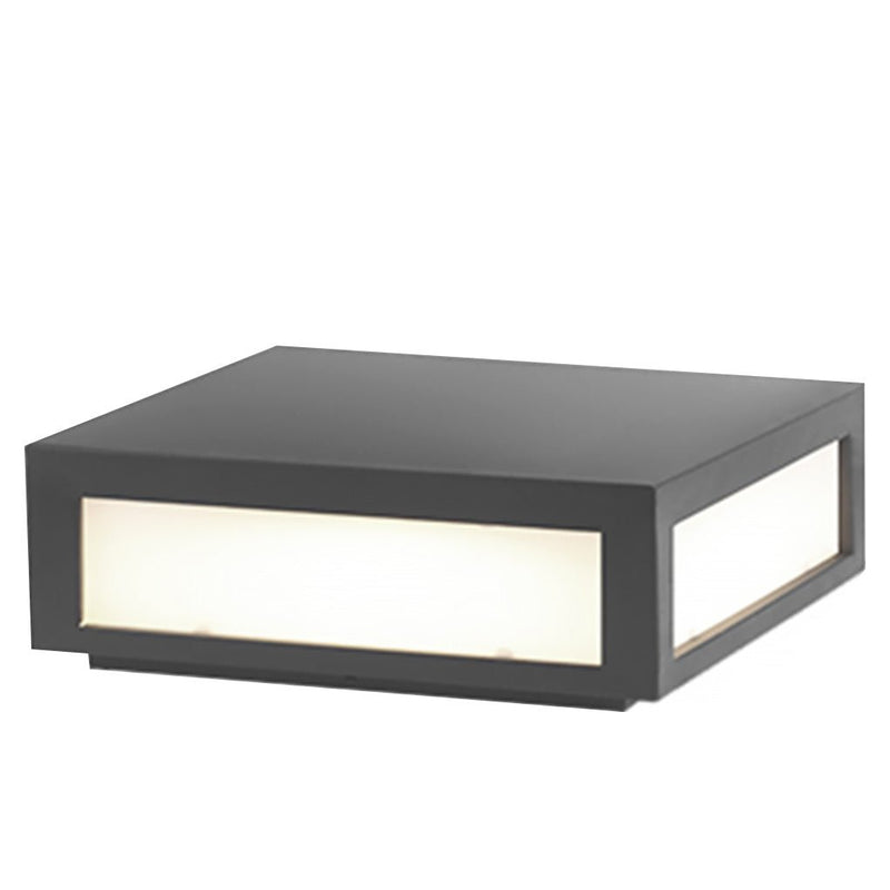Black Square Cube Outdoor LED Pier Mount Light - Modern Design for Patios & Gardens