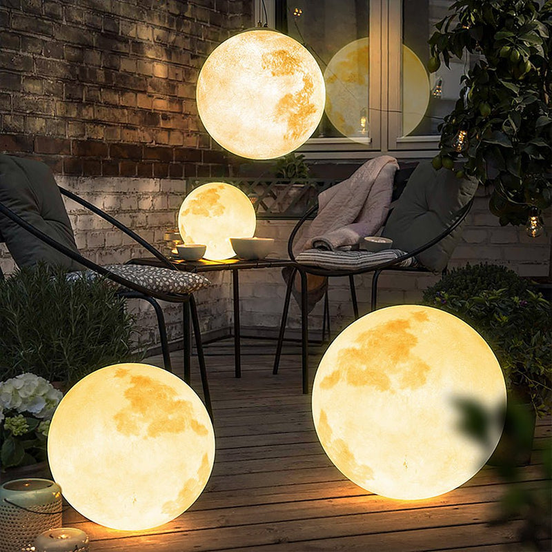 Waterproof Outdoor Resin Moon Texture Chandelier - Decorative Landscape Lighting for Gardens & Patios
