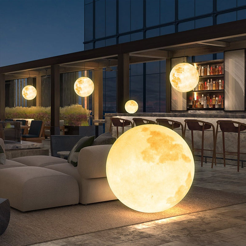 Waterproof Outdoor Resin Moon Texture Chandelier - Decorative Landscape Lighting for Gardens & Patios