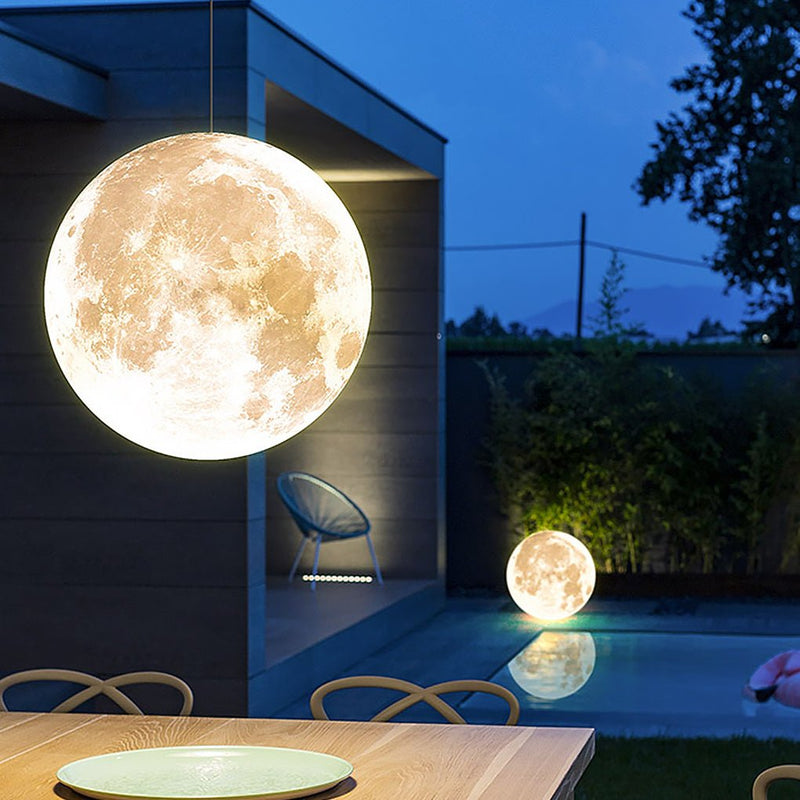 Waterproof Outdoor Resin Moon Texture Chandelier - Decorative Landscape Lighting for Gardens & Patios