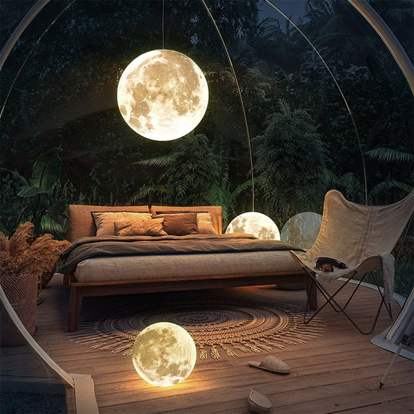 Waterproof Outdoor Resin Moon Texture Chandelier - Decorative Landscape Lighting for Gardens & Patios