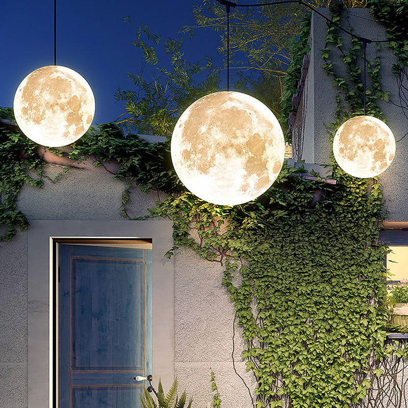 Waterproof Outdoor Resin Moon Texture Chandelier - Decorative Landscape Lighting for Gardens & Patios